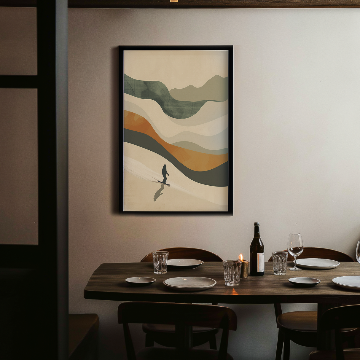 White Curve Poster